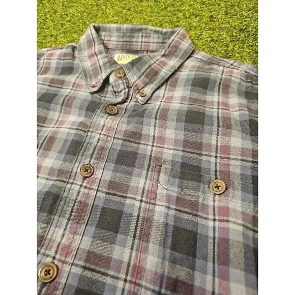 Duluth Trading Co Shirt Mens 2XL Long Sleeve Plaid Button Up Red Blue - Picture 2 of 6